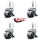 Service Caster Low Profile Thermo 2'' Dual Wheel 1/2'' Threaded Stem Caster with Brake Set, 4PK SCC-DWTS04S21316-TPRS-SLB-121315-4 - alternate 4